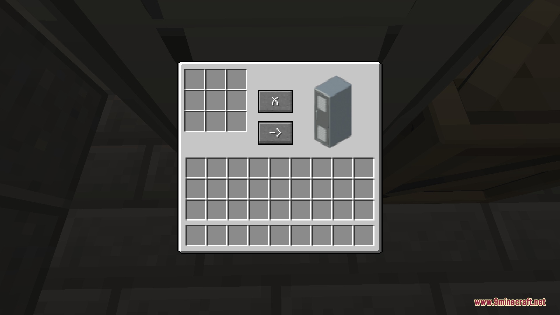 The custom locker interface from Bounty Weaver Mod showing inventory slots