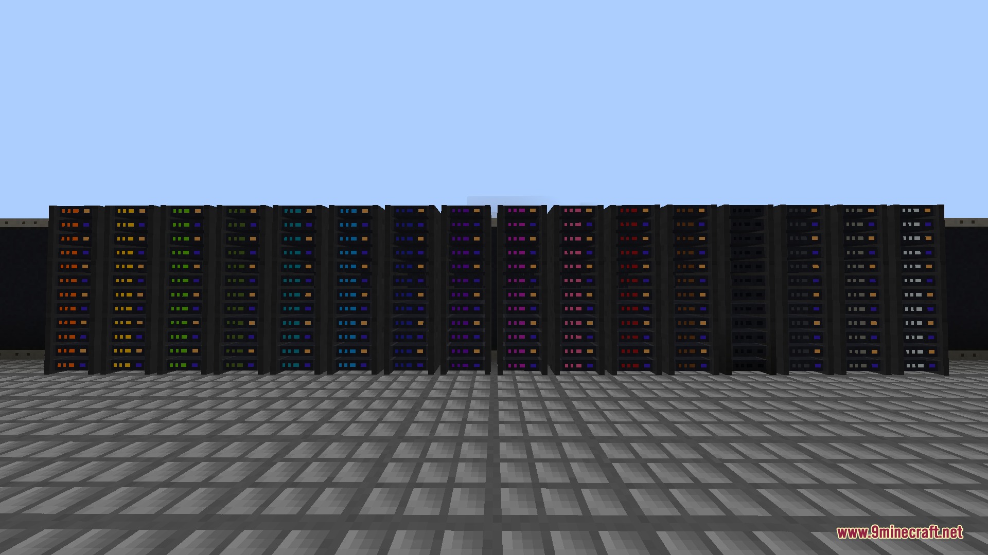 Breach Protocol Decor Mod Screenshot 5 Long row of glowing server racks inside a high tech facility