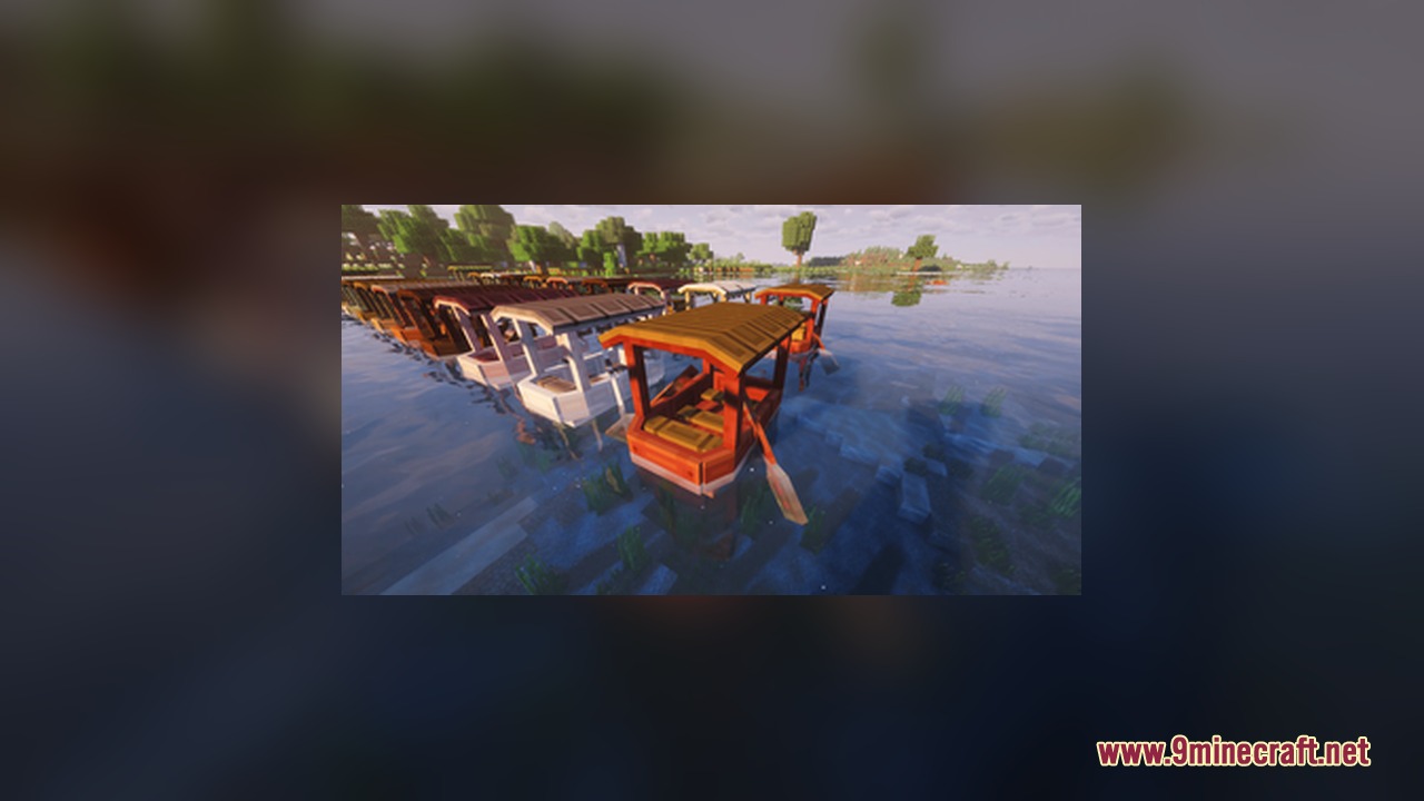 CUTE AND BETTER BOATS Resource Pack Screenshot 7 Cute and Better Boats Resource Pack adds wooden roofs to standard vessels