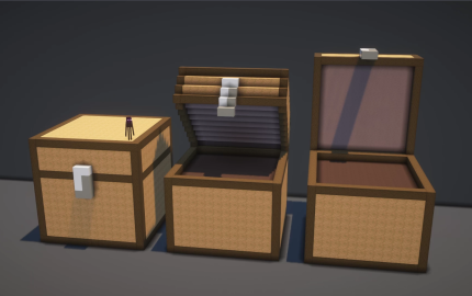 Chest Statues Schematic (1.21.x) - Large Wooden Storage Container Building Blueprints