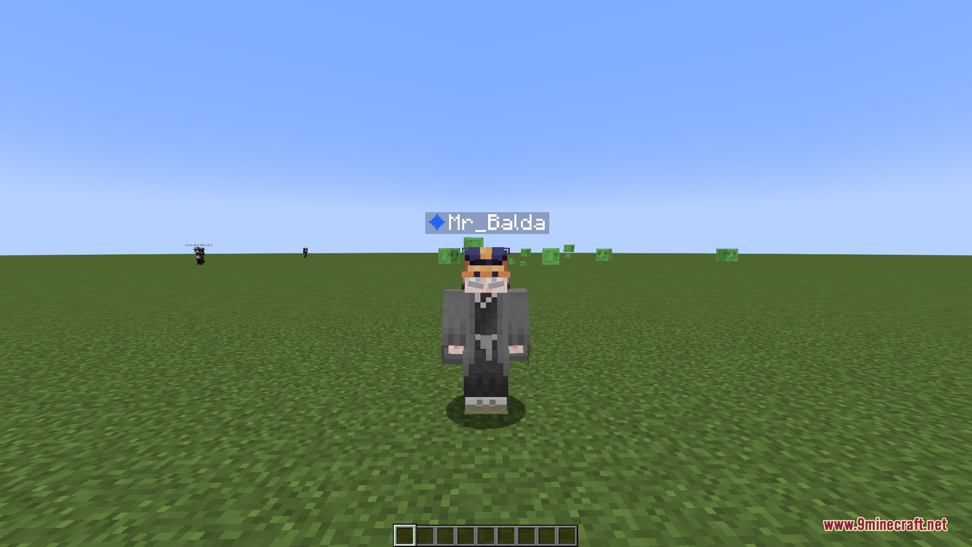 Cinematic Frame Flow Mod Screenshot 6 A custom character named Mr Balda wearing a grey coat and a mask