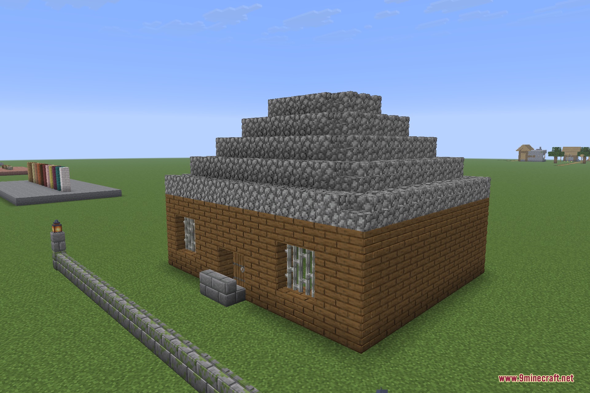 The same build seen from an angle, with the 3D roof stairs catching the light