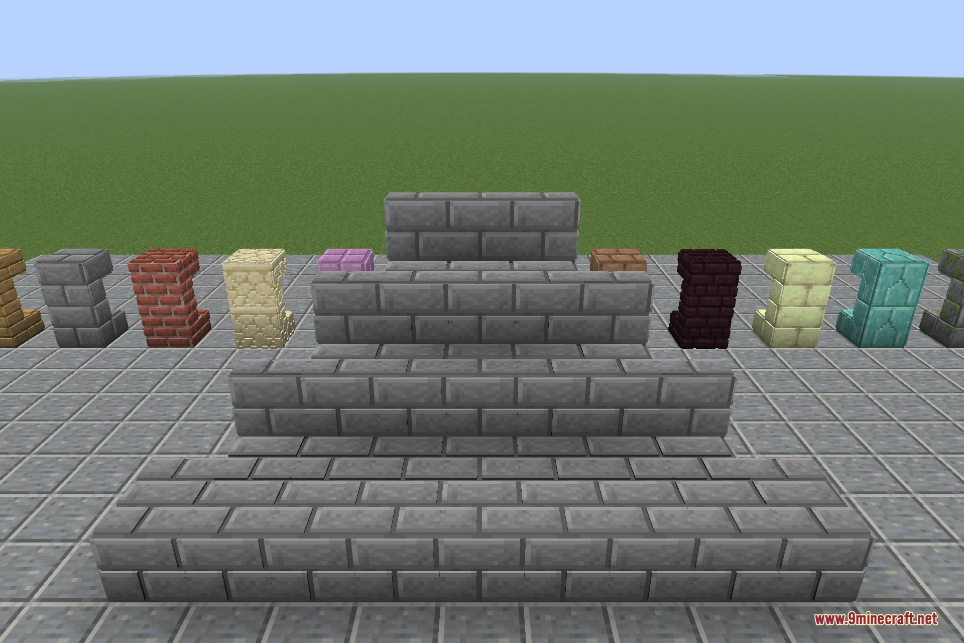 A stepped stone brick staircase showing the inner and outer corner shapes