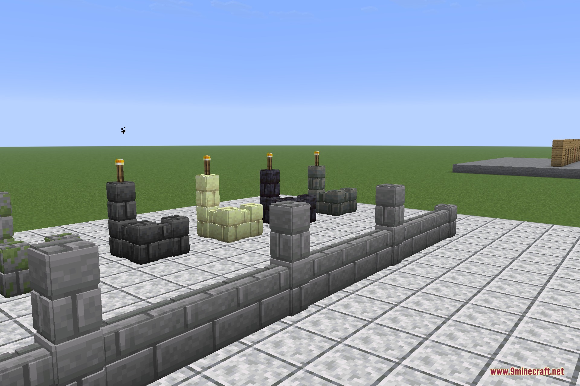 A long connected wall run with tall and low side sections