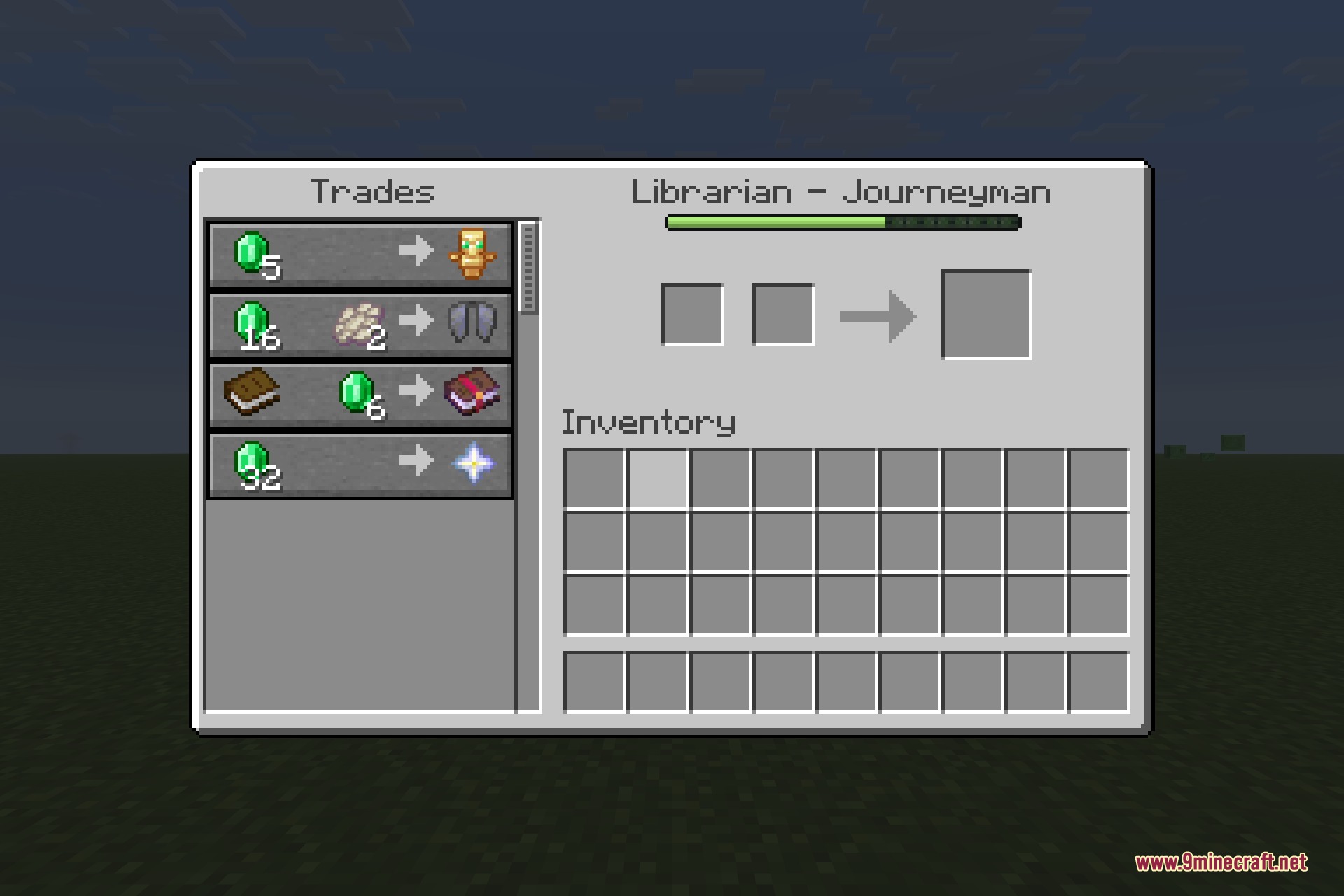 Custom Villager Trades 9minecraft Mod Screenshot 3 Custom Villager Trades mod interface showing unique items available for emeralds