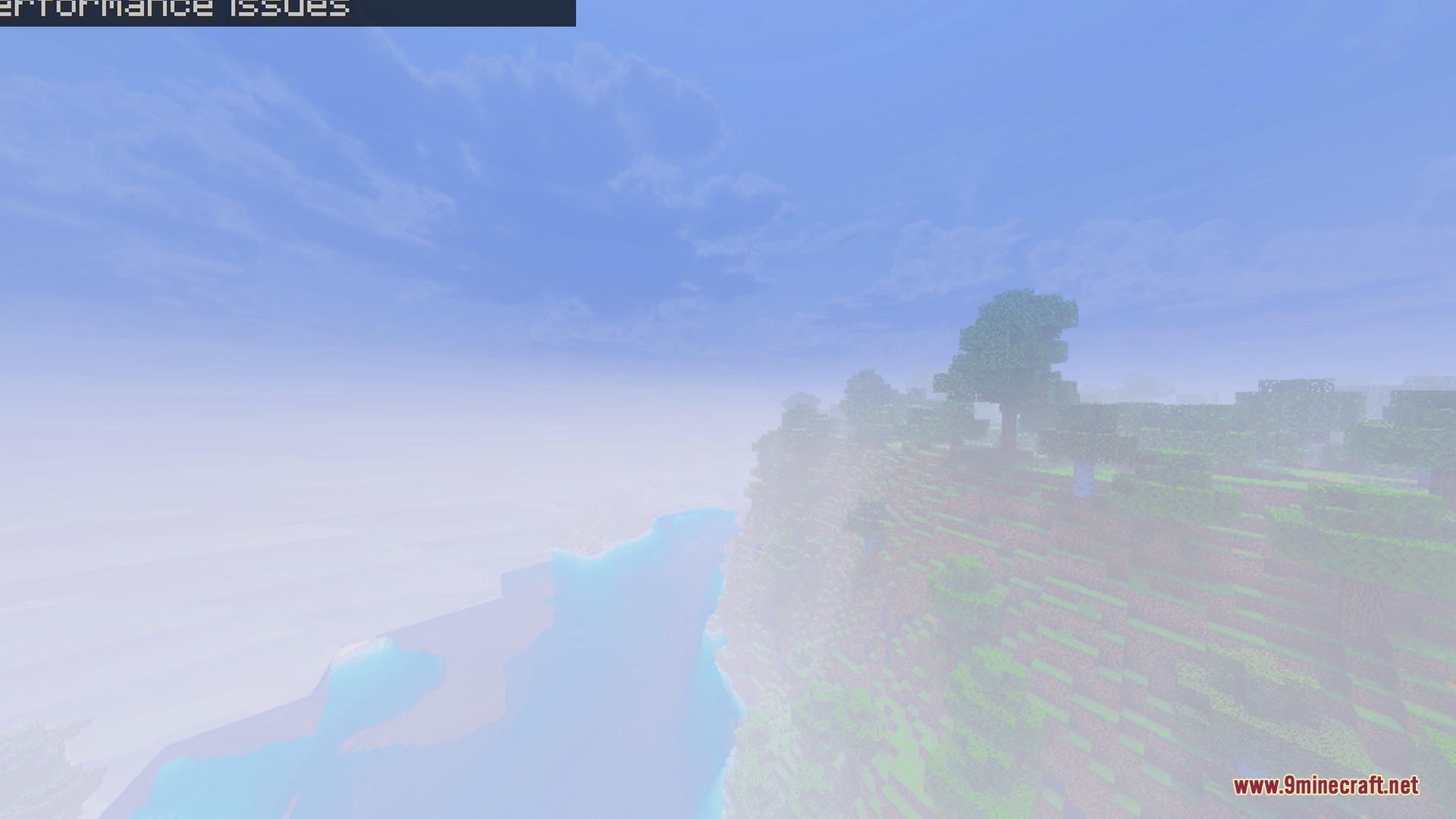 D’ Shader for Low End Phones Shader Screenshot 6 A misty landscape showing a cliff and blue water under hazy skies