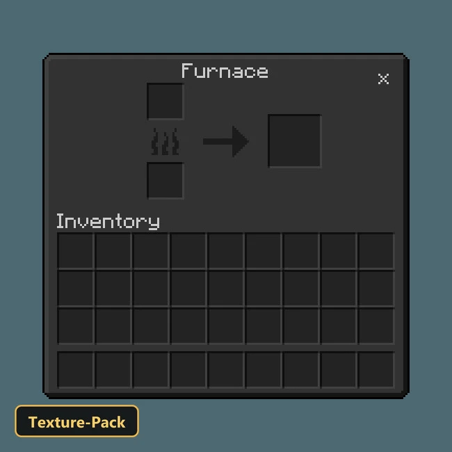 Dark themed furnace interface with fuel and output slots