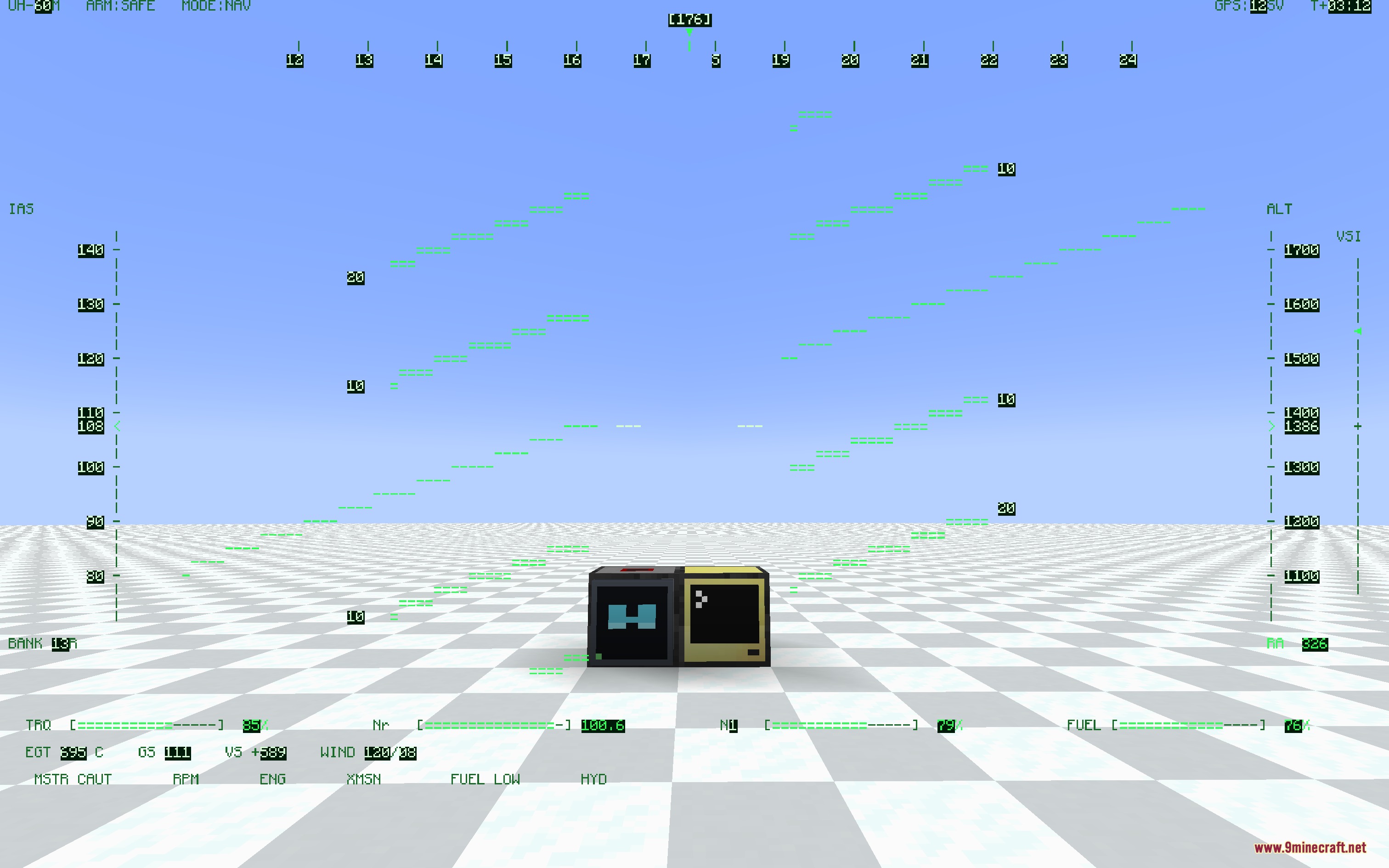 Digital Lens Feed Mod Screenshot 2 Digital Lens Feed Mod displays a complex flight instrument HUD overlay