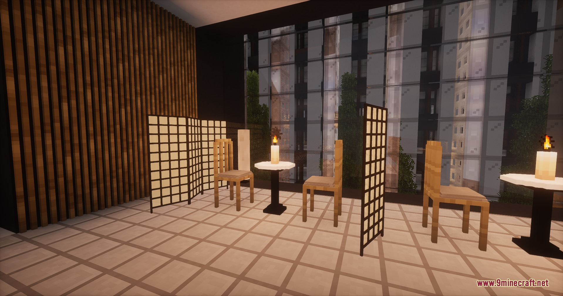 Domesticated Living Space Mod adds wooden chairs and candles to modern rooms