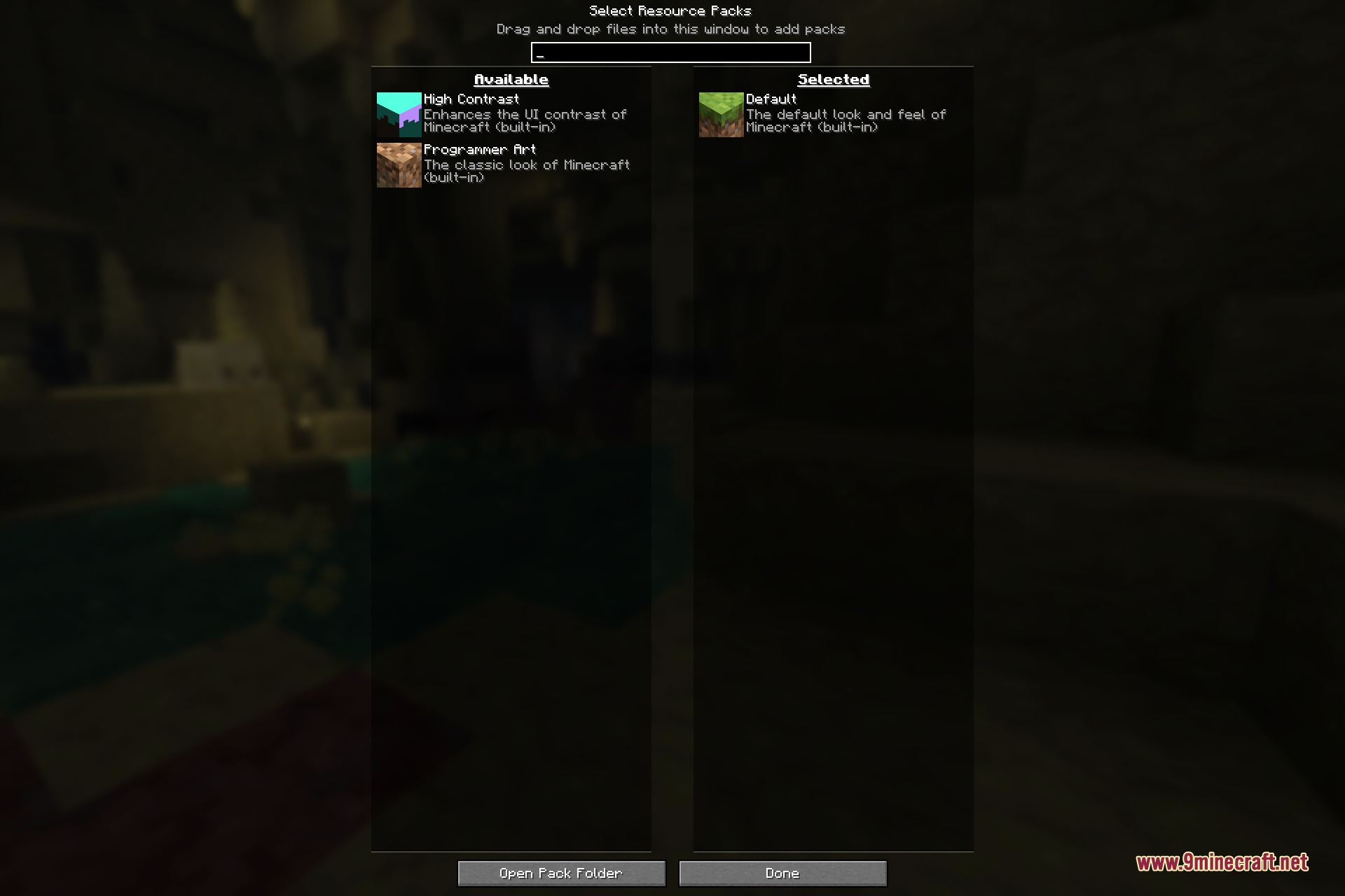 Draggable Lists 9minecraft Mod Screenshot 4 Dragging a resource pack to reorder it in the selection menu screen