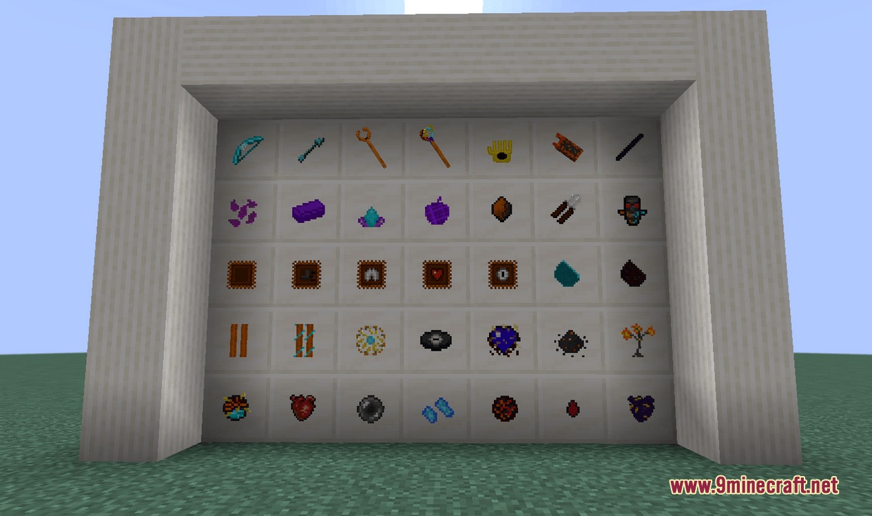 Elemental Triad Reborn Mod Screenshot 2 A collection of items and equipment from the Elemental Triad Reborn Mod