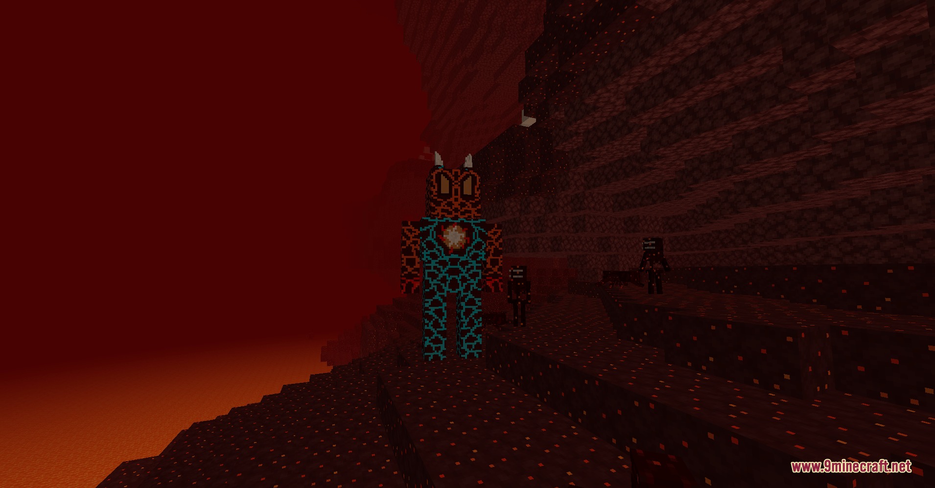 Elemental Triad Reborn Mod Screenshot 3 A giant Magma Golem stands in a dark red volcanic biome