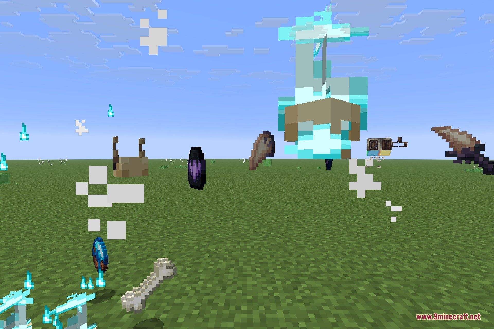 Another group of biome endermen including savanna, swamp, warped forest and snowy variants