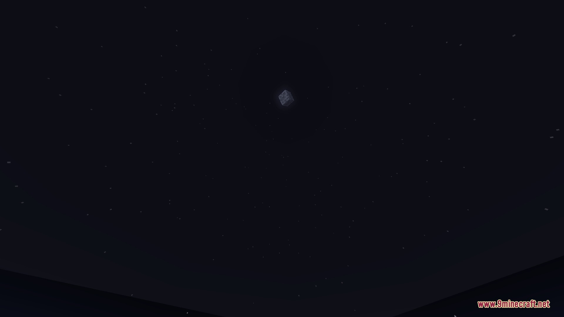 A dark night sky filled with stars and a small glowing moon