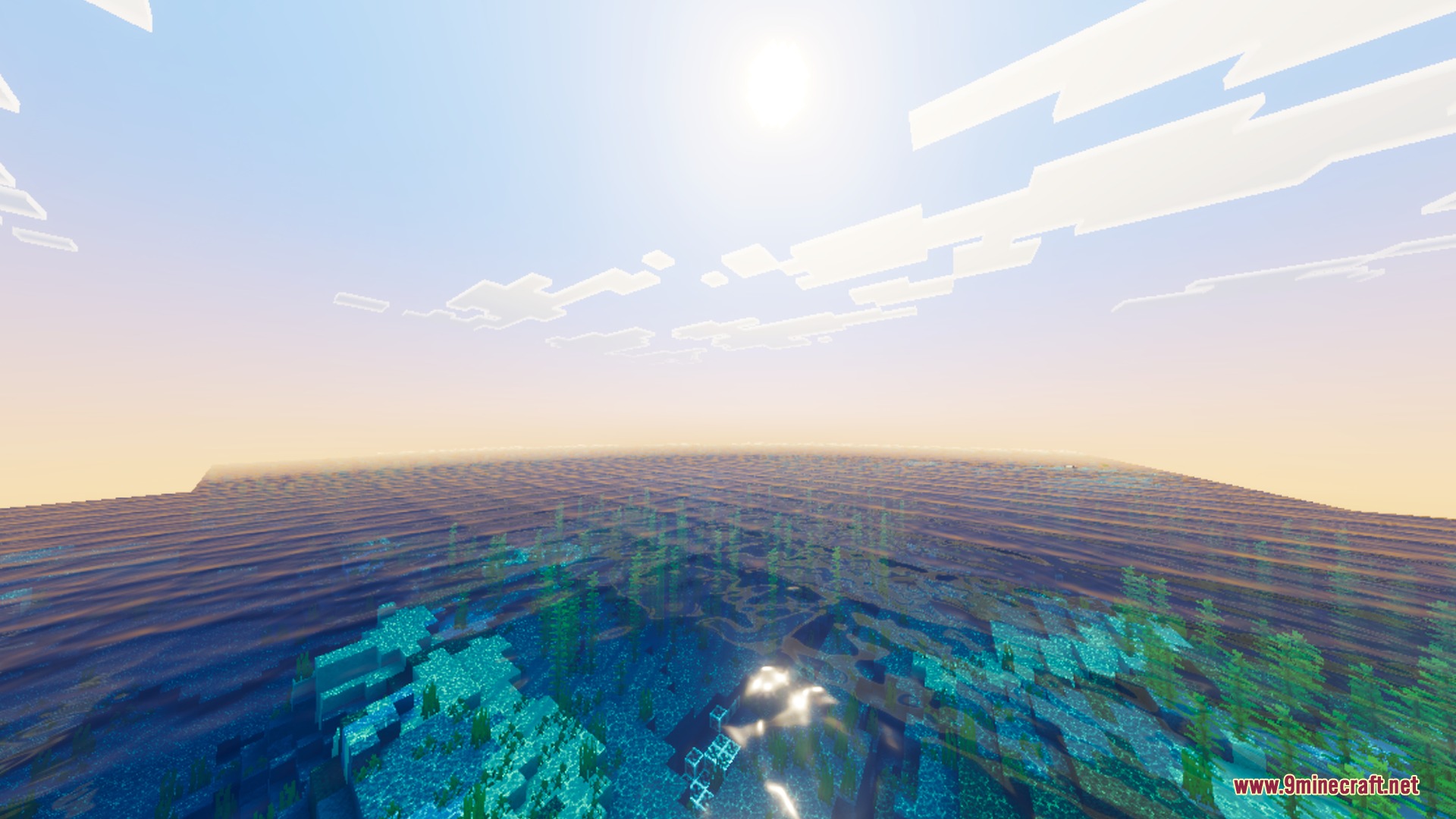 Ethereal Mystic Reworked Shader Screenshot 1 Ethereal Mystic Reworked enhances the warm sunlight over a vast and clear ocean