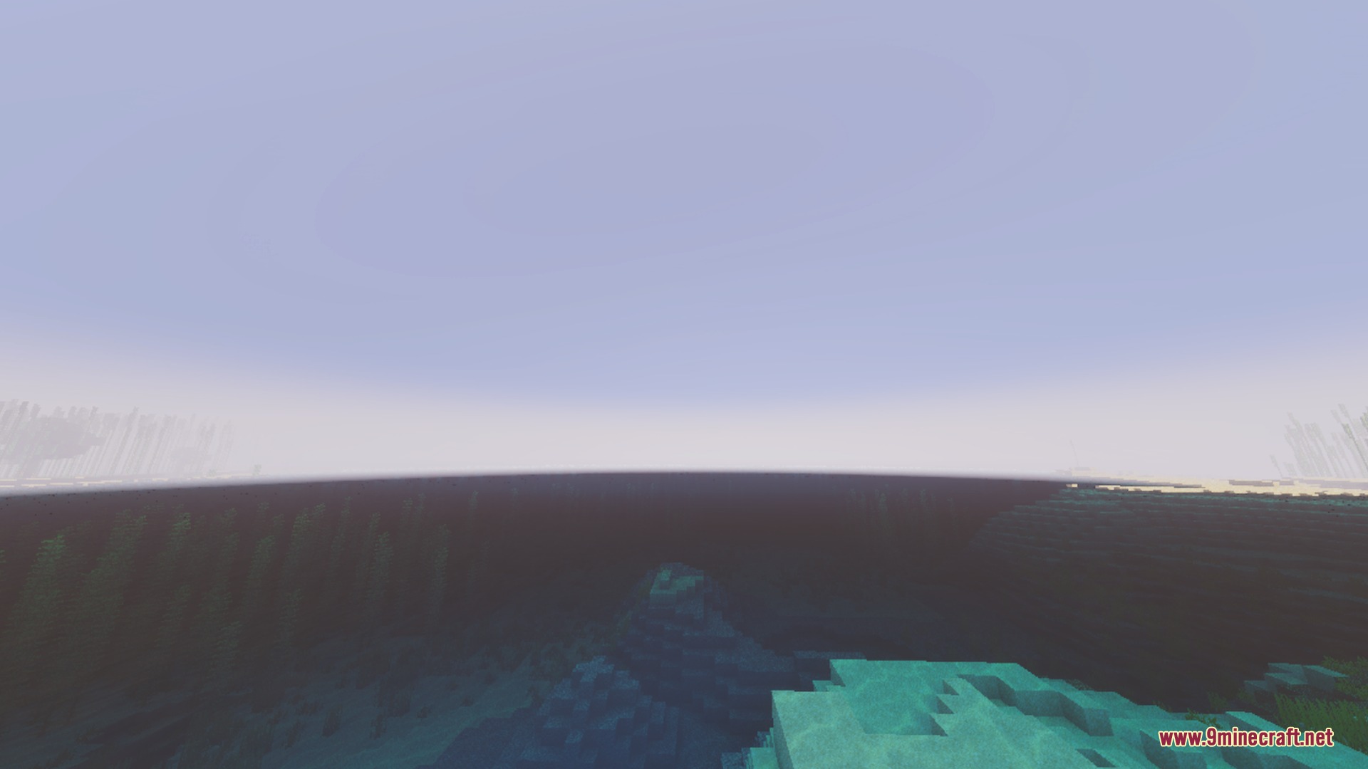 Flamingo Visuals Shader Screenshot 2 Deep ocean water and a hazy sky showing enhanced atmospheric lighting effects