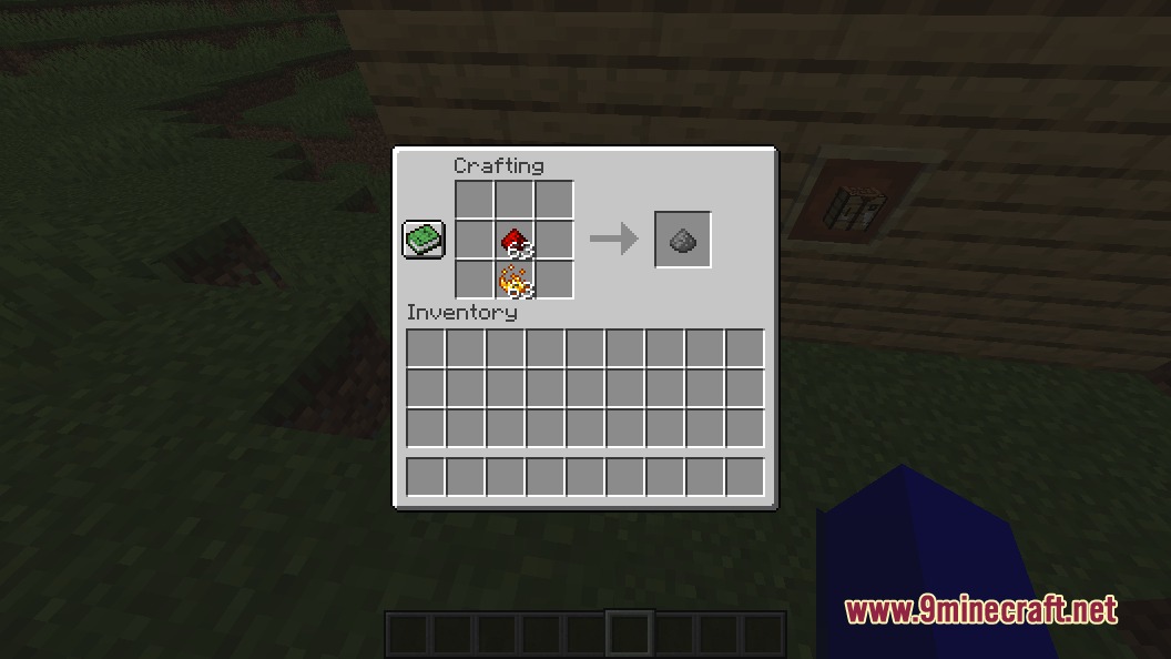 Forged Rarities Mod Screenshot 3 Crafting gunpowder using redstone and blaze powder with the Forged Rarities mod