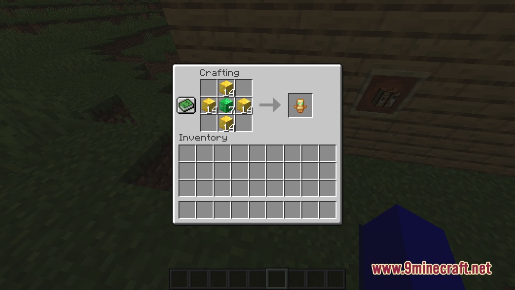 Forged Rarities Mod Screenshot 5 Crafting a Totem of Undying using gold blocks and an emerald block