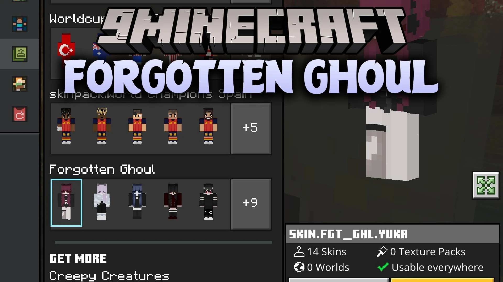 Forgotten Ghoul Skin Pack (26.x) – Haunting Urban Spirit Outfits for Bedrock — screenshot 1