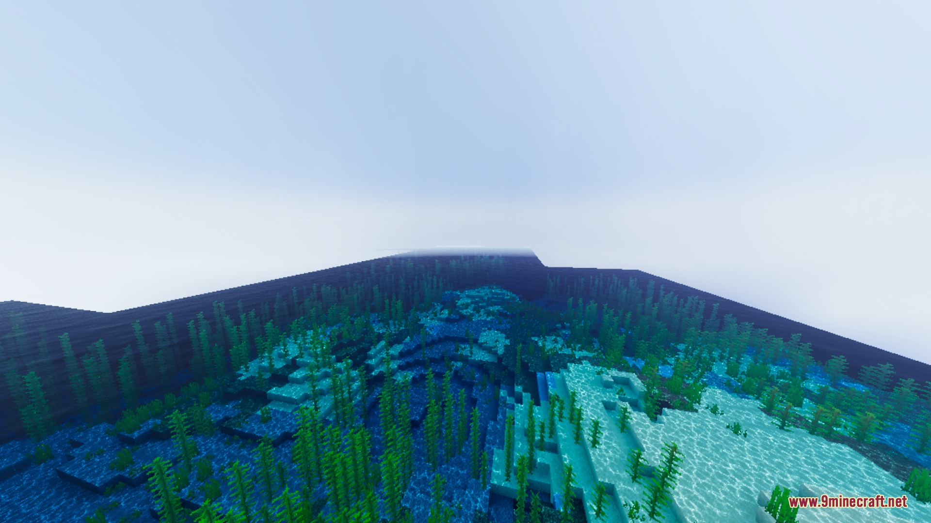 Glacier Visuals Shader Screenshot 4 Crystal clear blue water showing lush seagrass on the ocean floor