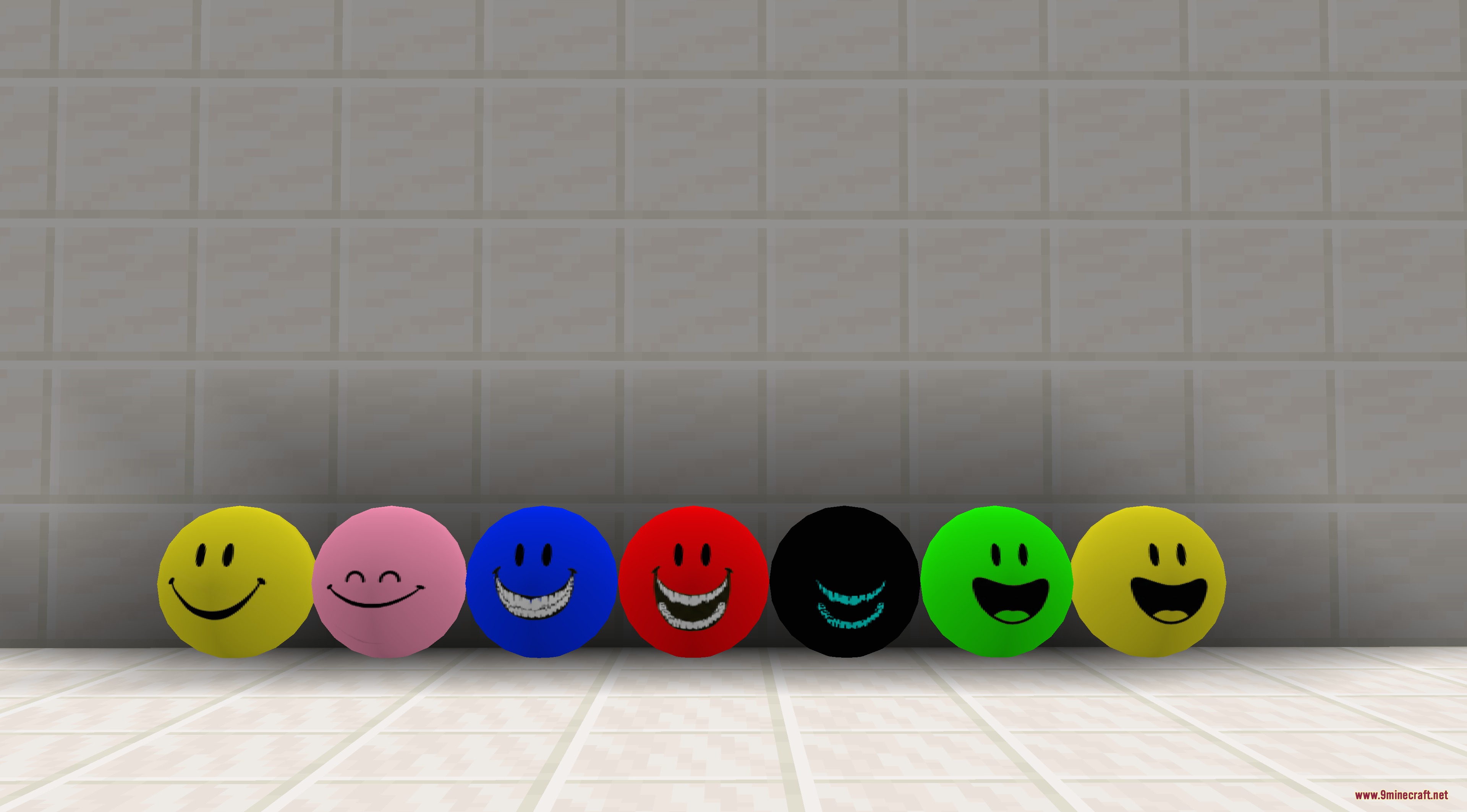 Glitch Hype Frenzy Mod Screenshot 2 Seven colorful Verity character blocks with different expressions lined up in a row