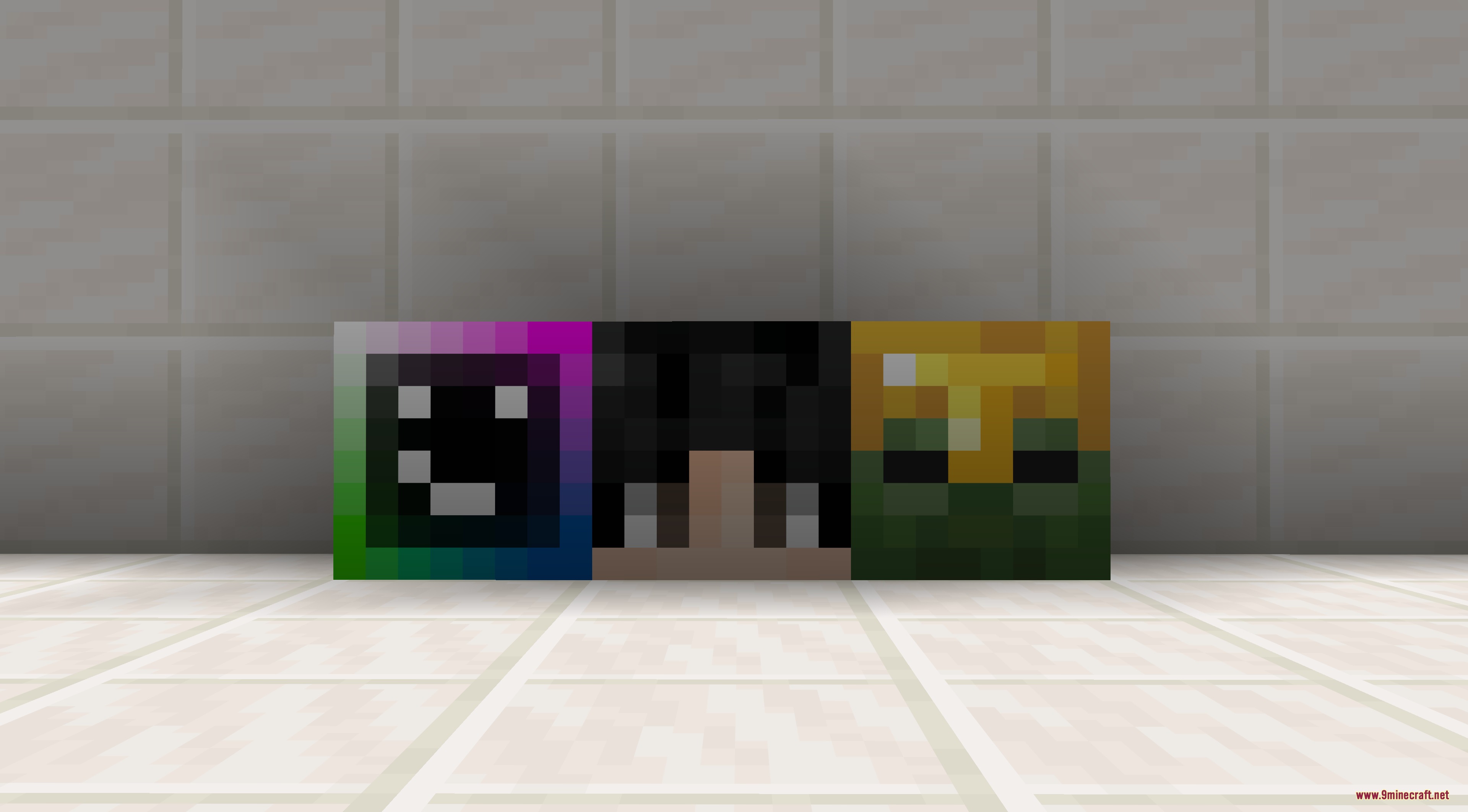 Glitch Hype Frenzy Mod Screenshot 3 Three decorative character face blocks from the Glitch Hype Frenzy Mod