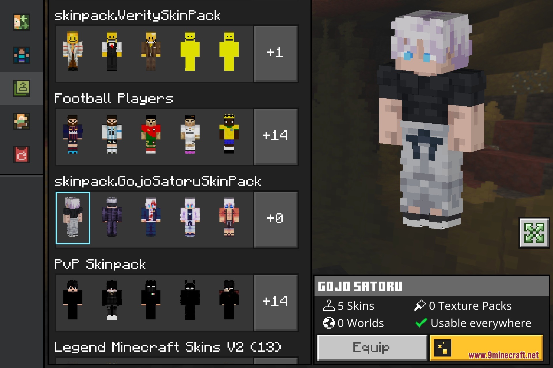 Gojo Skin Pack Screenshot 2 Gojo Skin Pack Screenshot 2