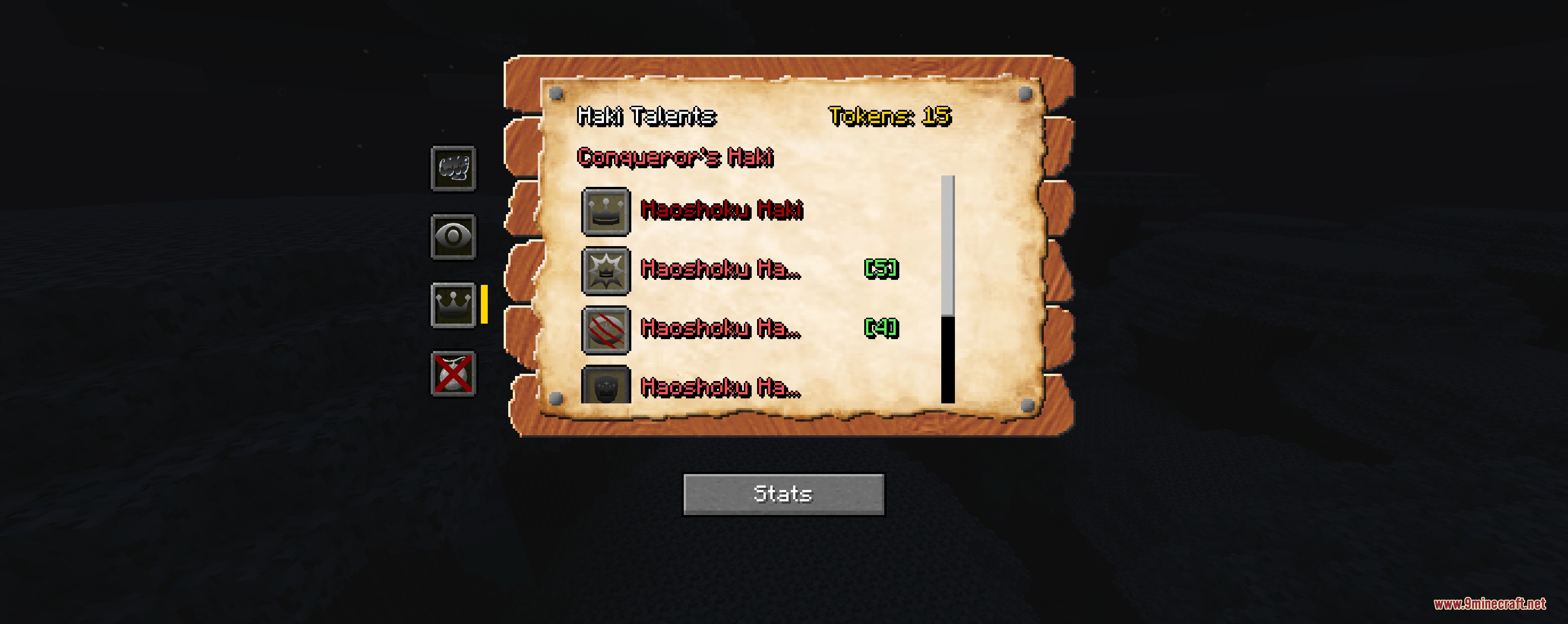 Grand Line Authenticity Mod Screenshot 2 A haki talent menu for upgrading conqueror abilities with willpower tokens