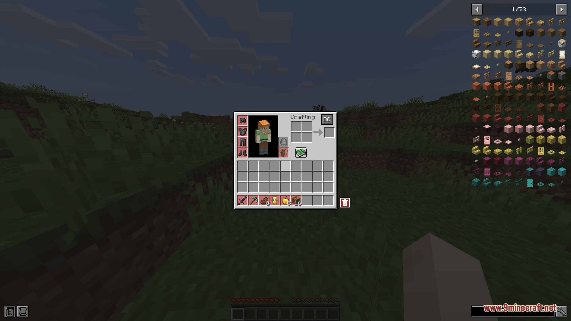 Graveyard Inventory Ledger Mod Screenshot 4 The player inventory menu features a button to open the death checklist