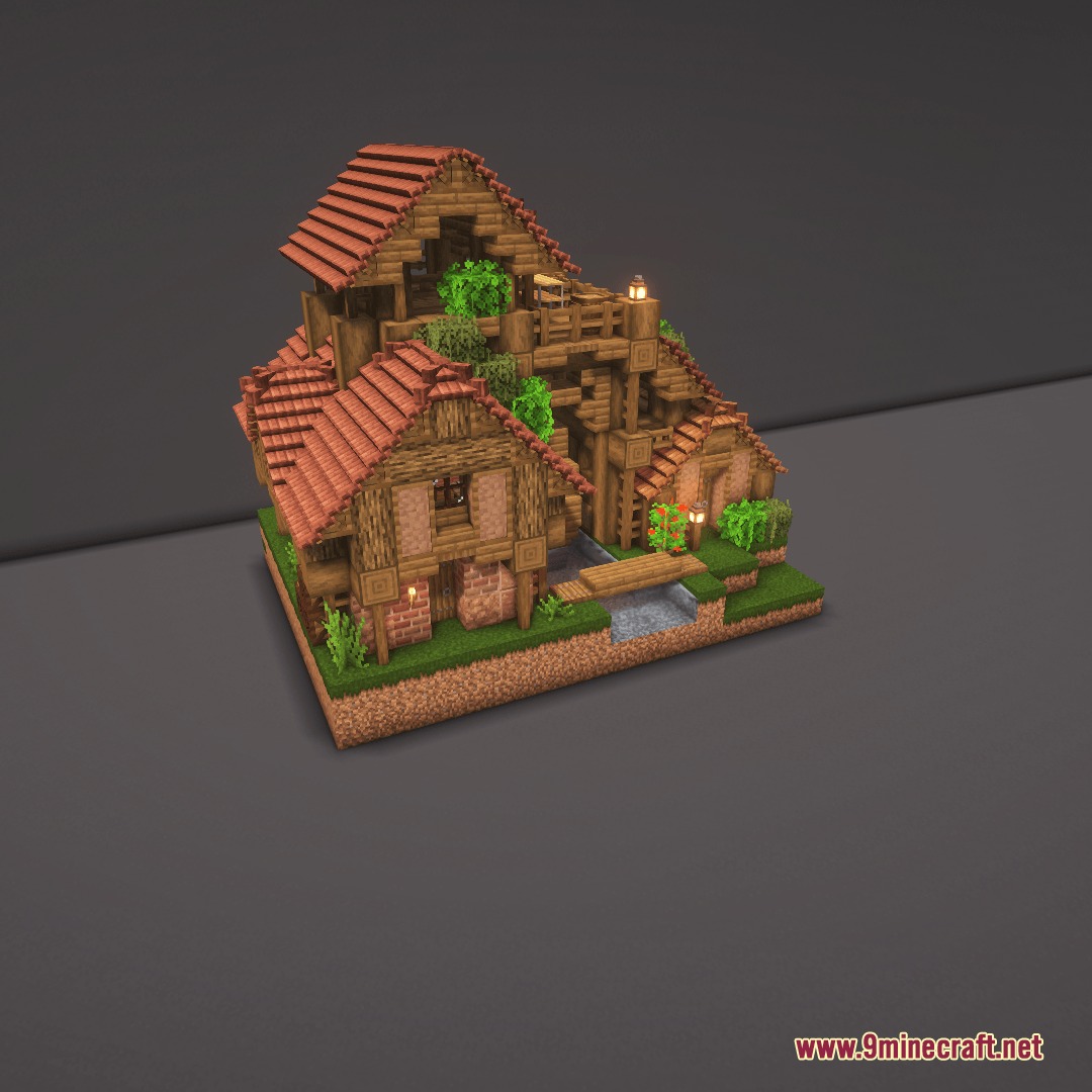 Hearth and Hydraulics Mod Screenshot 2 A multi level rustic house from the Hearth and Hydraulics Mod