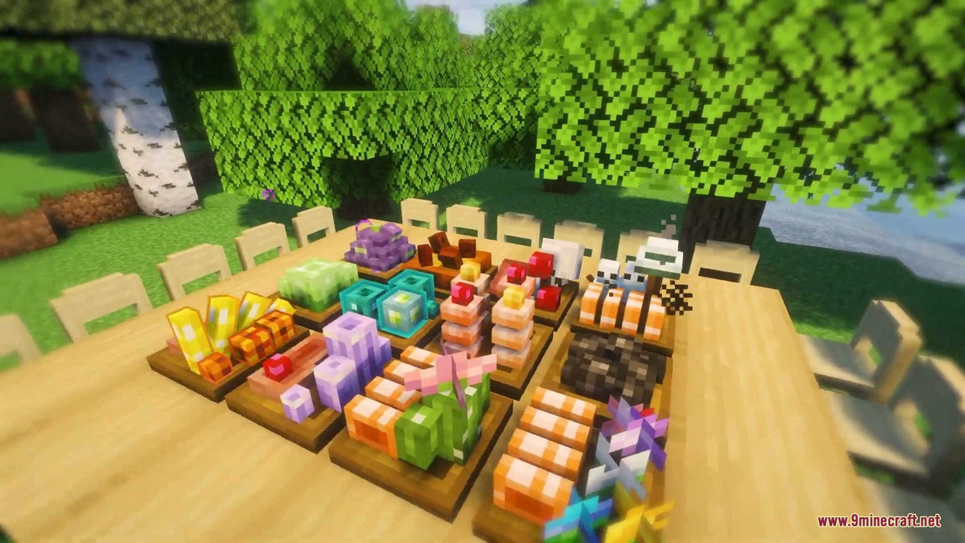 Identity Spectrum Choice Mod Screenshot 3 A wooden table filled with many different types of colorful food items