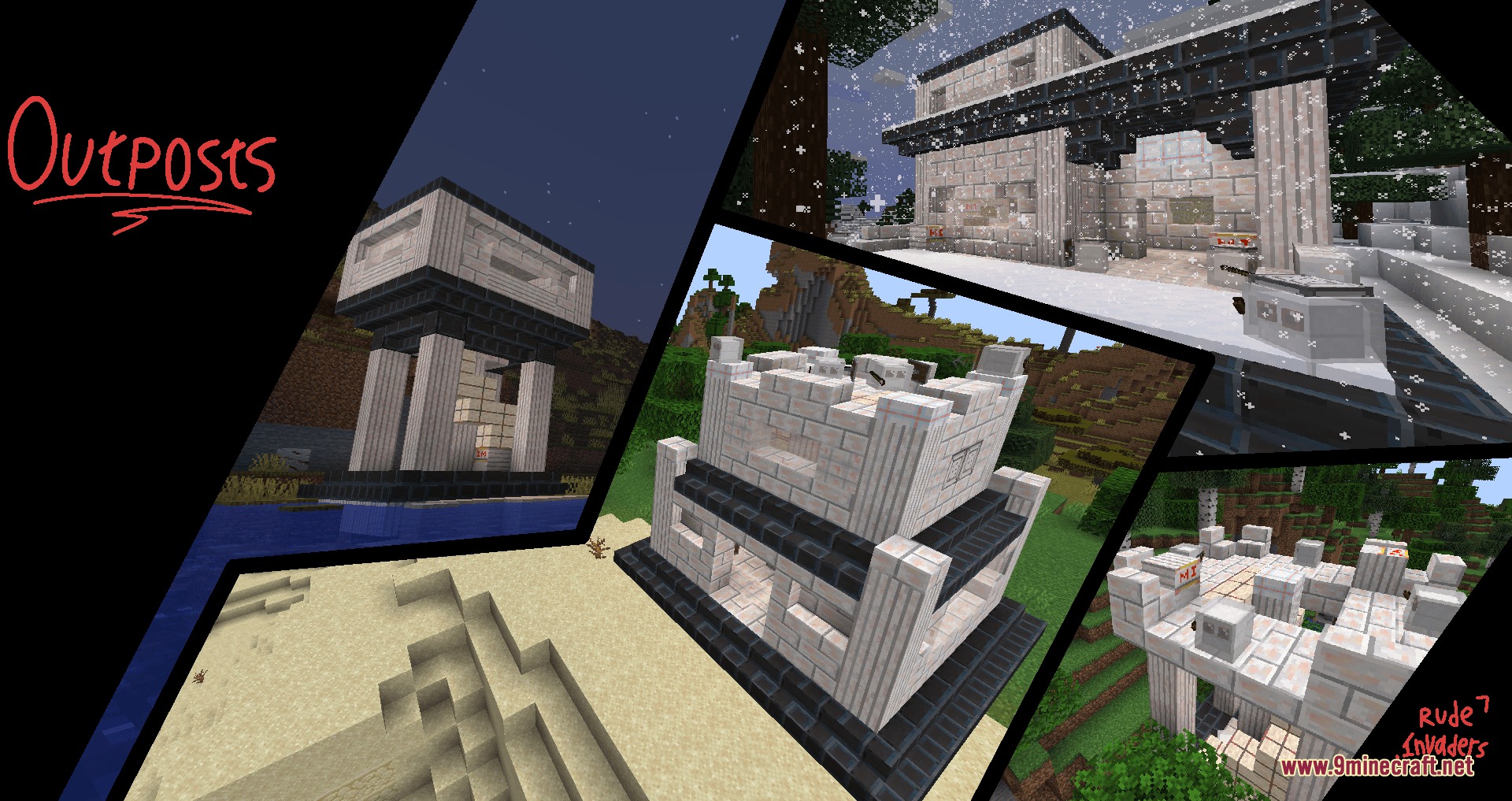 Imperial Resurgence Mod Screenshot 3 Fortified stone structures and outposts located in desert snow and plains biomes
