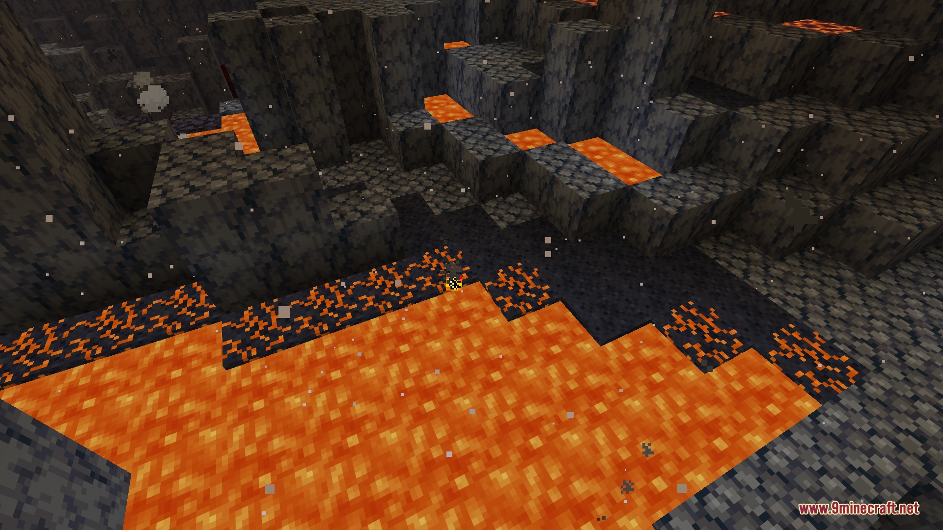 Infernal Curiosities Mod Screenshot 6 Smoldering magnetite blocks heat up near lava pools in the basalt deltas biome
