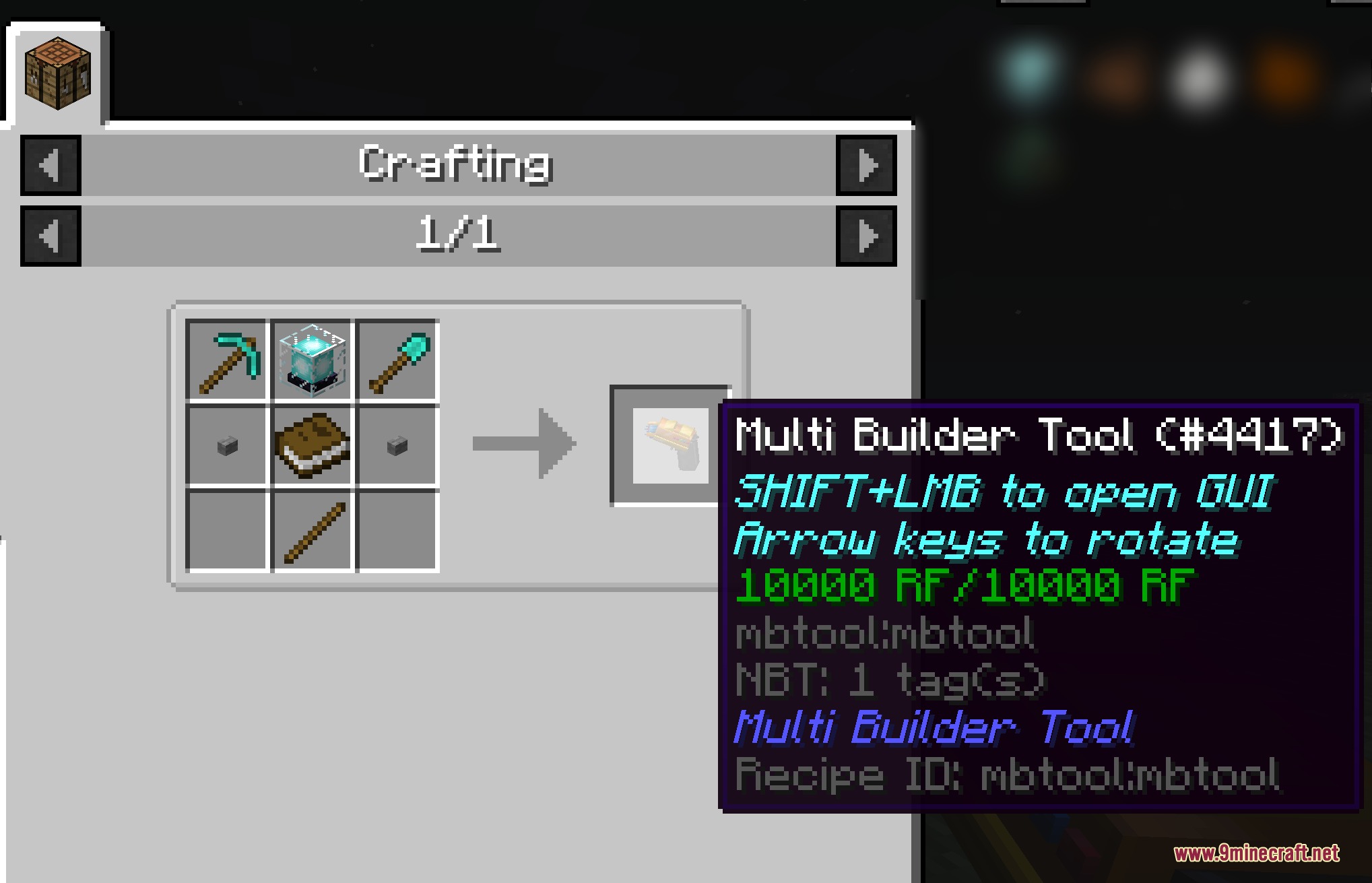 Instant Structure Snap Mod Screenshot 1 Crafting recipe for the Multi Builder Tool from the Instant Structure Snap Mod