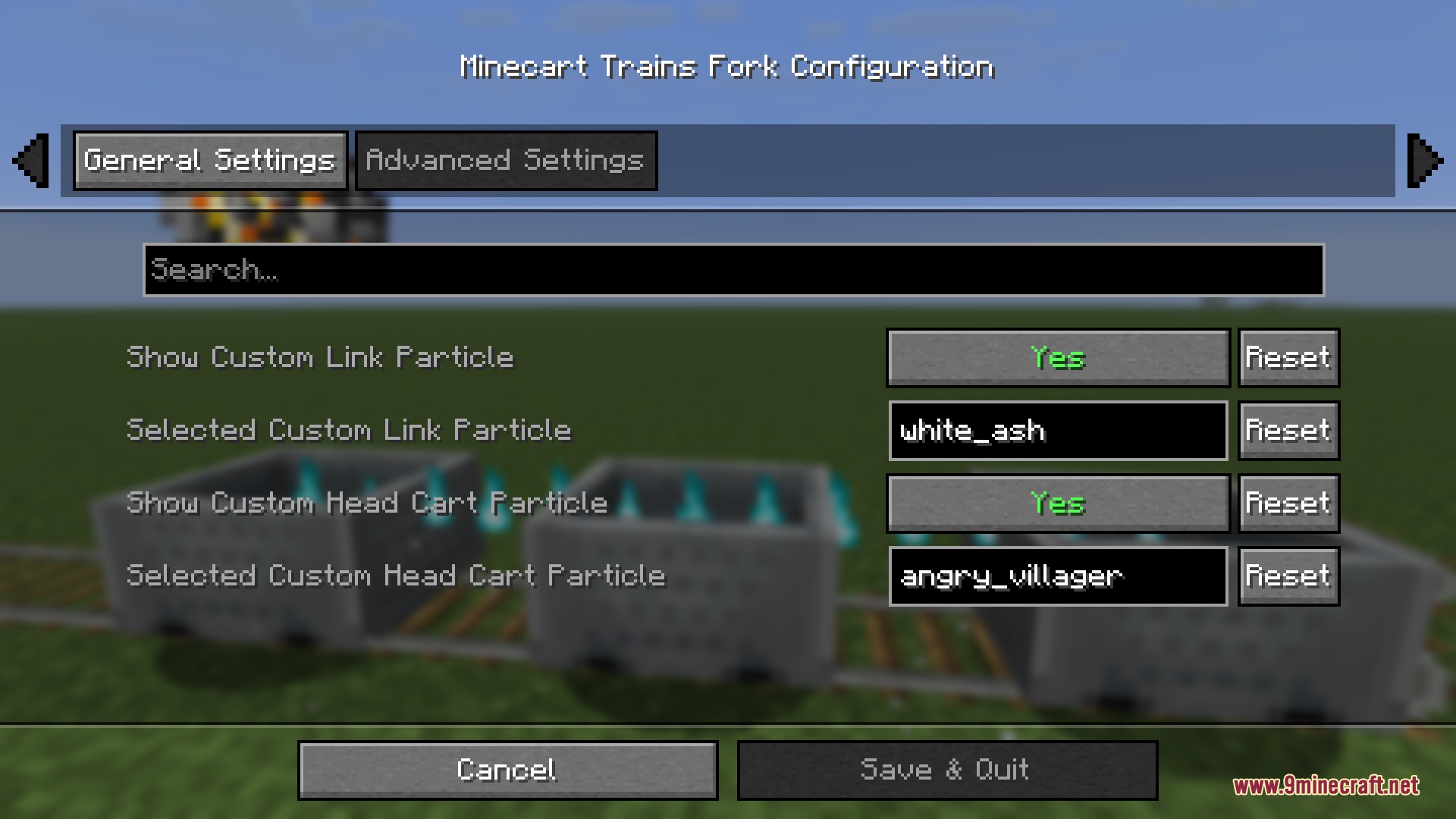 Ironbound Linkage Mod Screenshot 3 Configuration menu for Ironbound Linkage Mod showing various particle settings