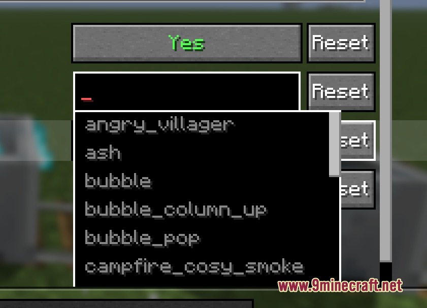 Ironbound Linkage Mod Screenshot 6 A dropdown menu displaying various particle effect options for linked minecarts