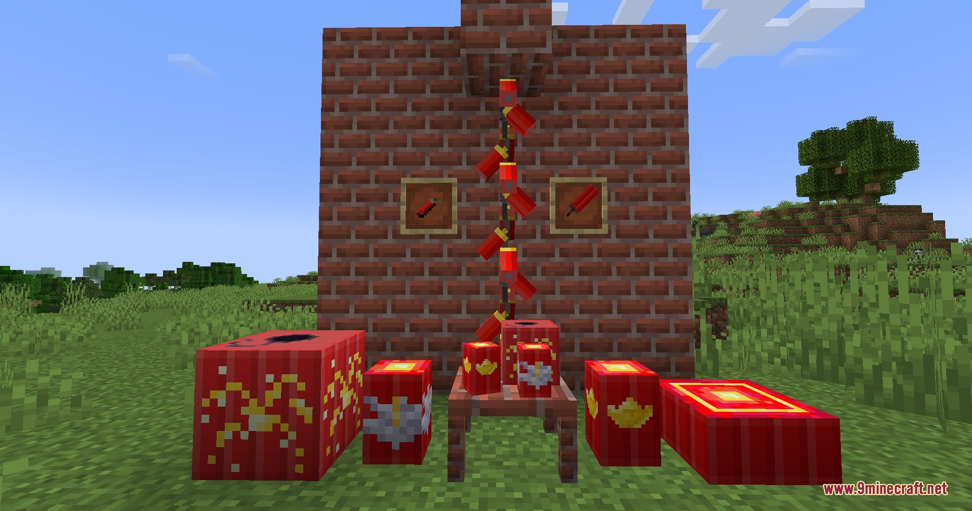 Jade Empire Relics Mod Screenshot 4 Festive red firecrackers and decorative blocks from the Jade Empire Relics Mod