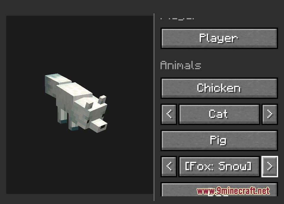 Kinbound Soulmates Mod Screenshot 5 Choosing a snow fox form from the animal companion selection menu