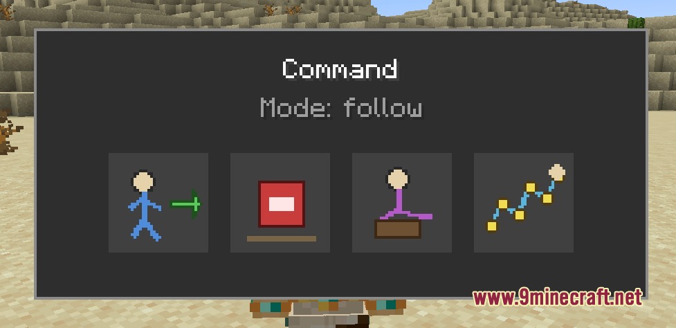 Kinbound Soulmates Mod Screenshot 7 Command menu interface showing different movement modes for a Kinbound Soulmates companion