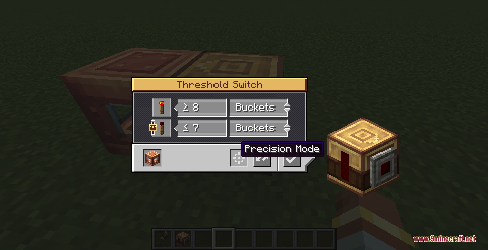 Kinetic Fine Tuning Mod Screenshot 4 A player adjusts the precision mode settings on a threshold switch interface