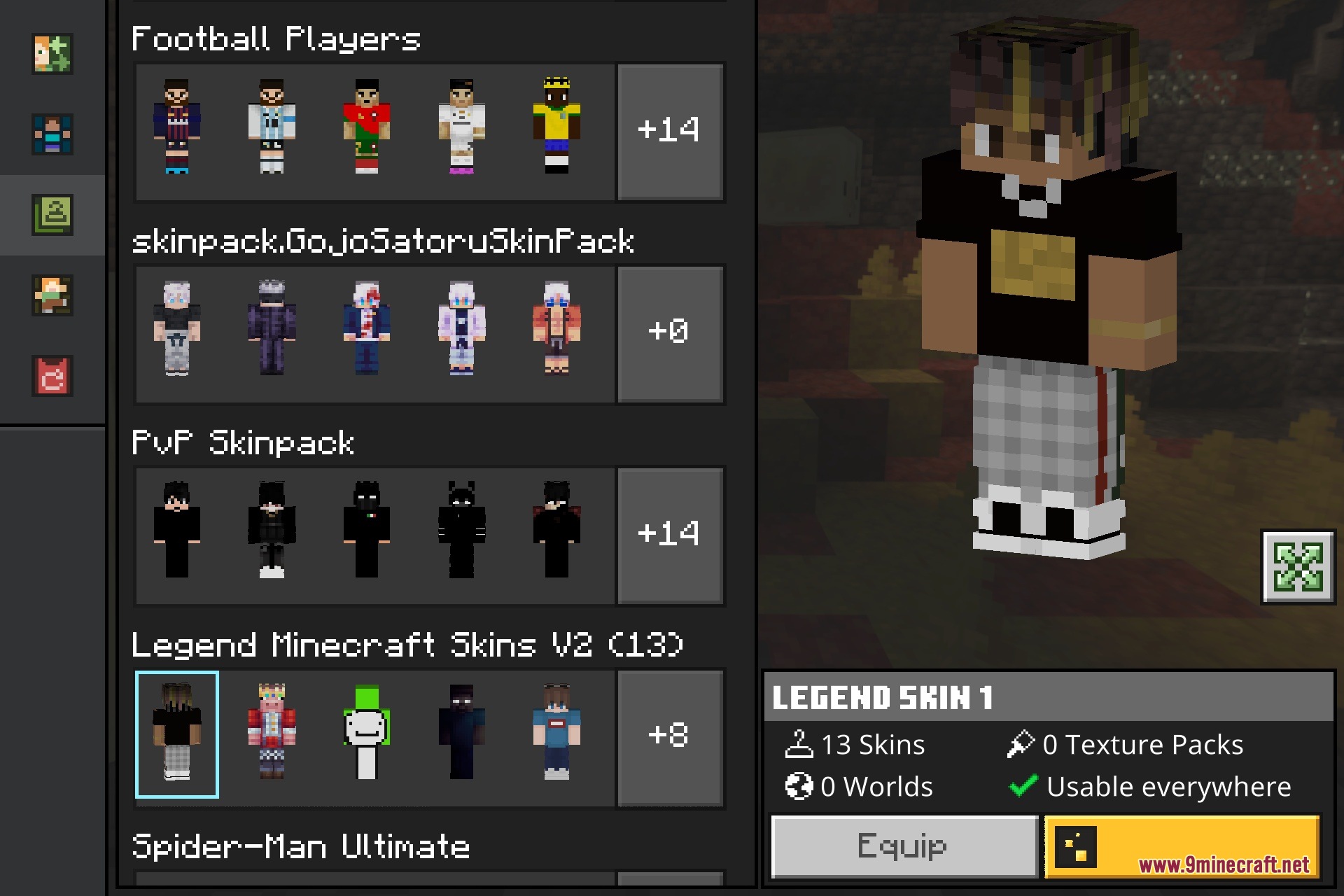 Legend Minecraft Skins Skin Pack Screenshot 2 Legend Minecraft Skins Skin Pack Screenshot 2