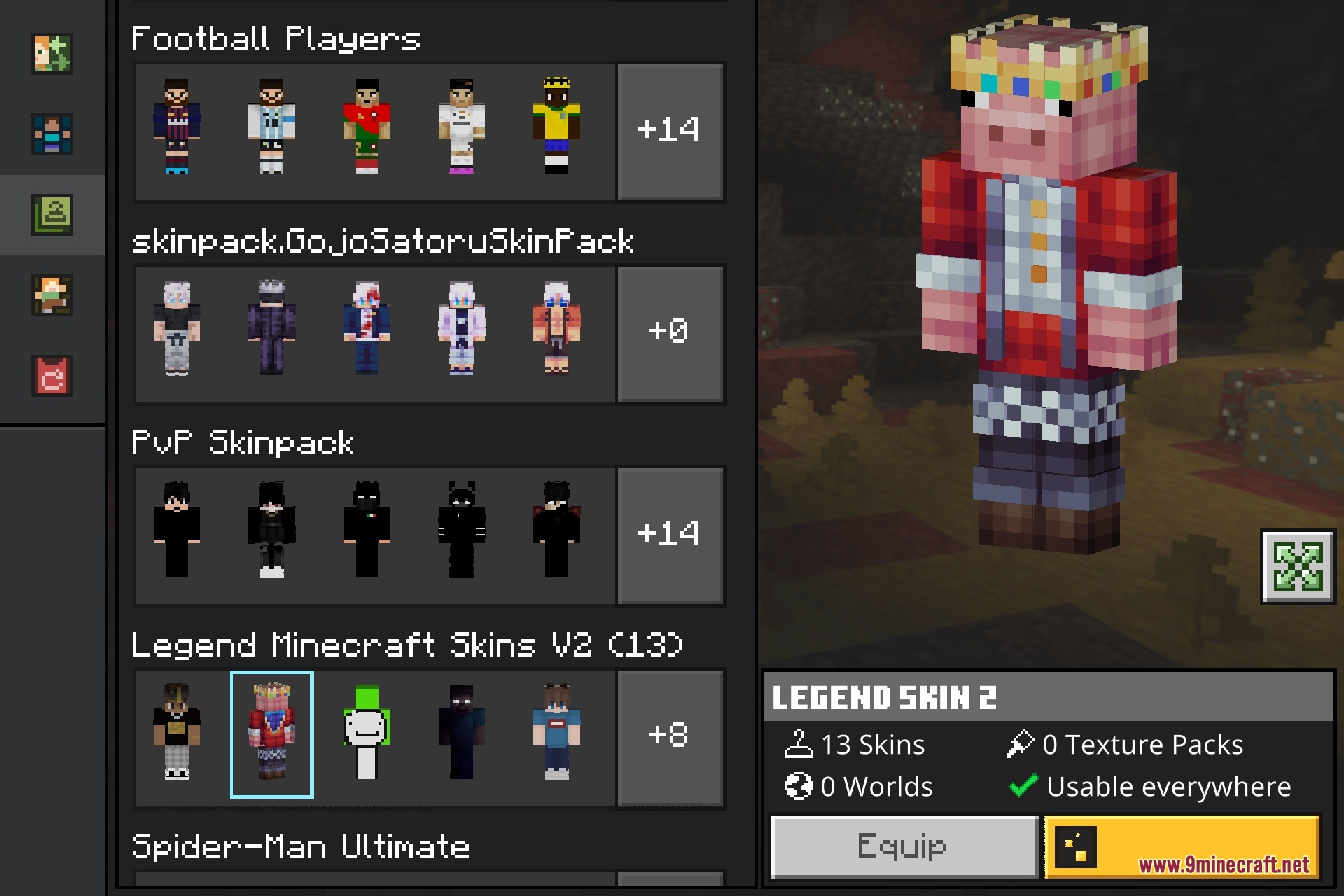 Legend Minecraft Skins Skin Pack Screenshot 3 Legend Minecraft Skins Skin Pack Screenshot 3