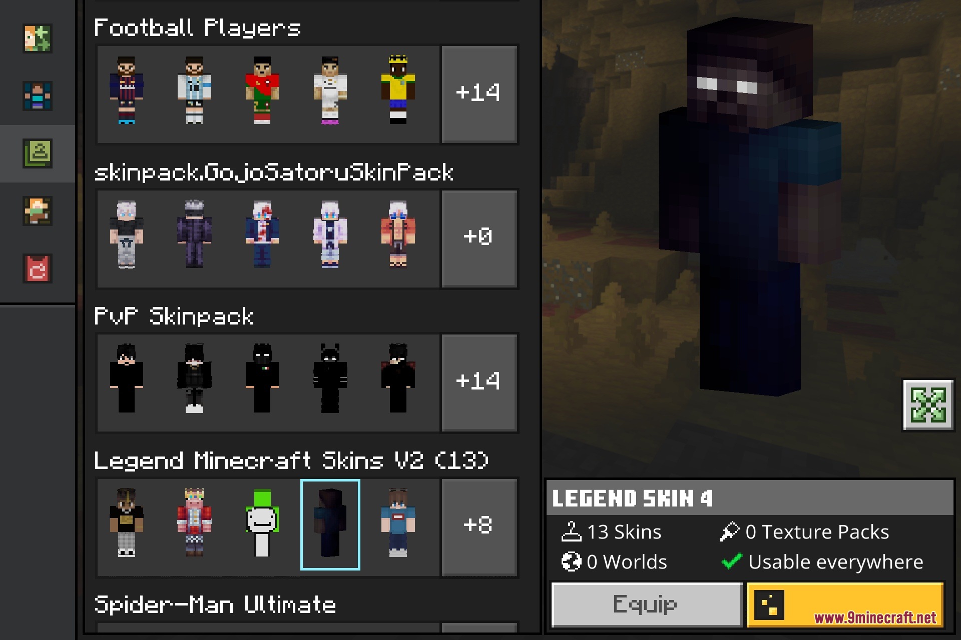 Legend Minecraft Skins Skin Pack Screenshot 5 Legend Minecraft Skins Skin Pack Screenshot 5