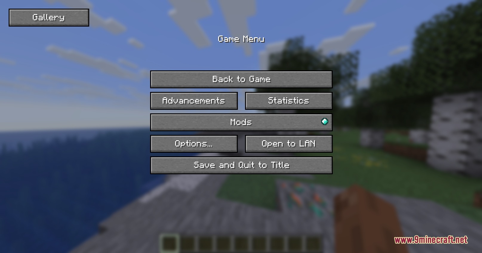 Lens Memory Explorer Mod Screenshot 5 Lens Memory Explorer Mod adds a Gallery button to the Minecraft pause menu