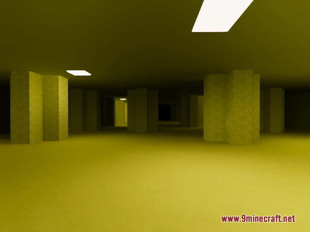 Linal Threshold Resource Pack creates endless yellow corridors with fluorescent lights