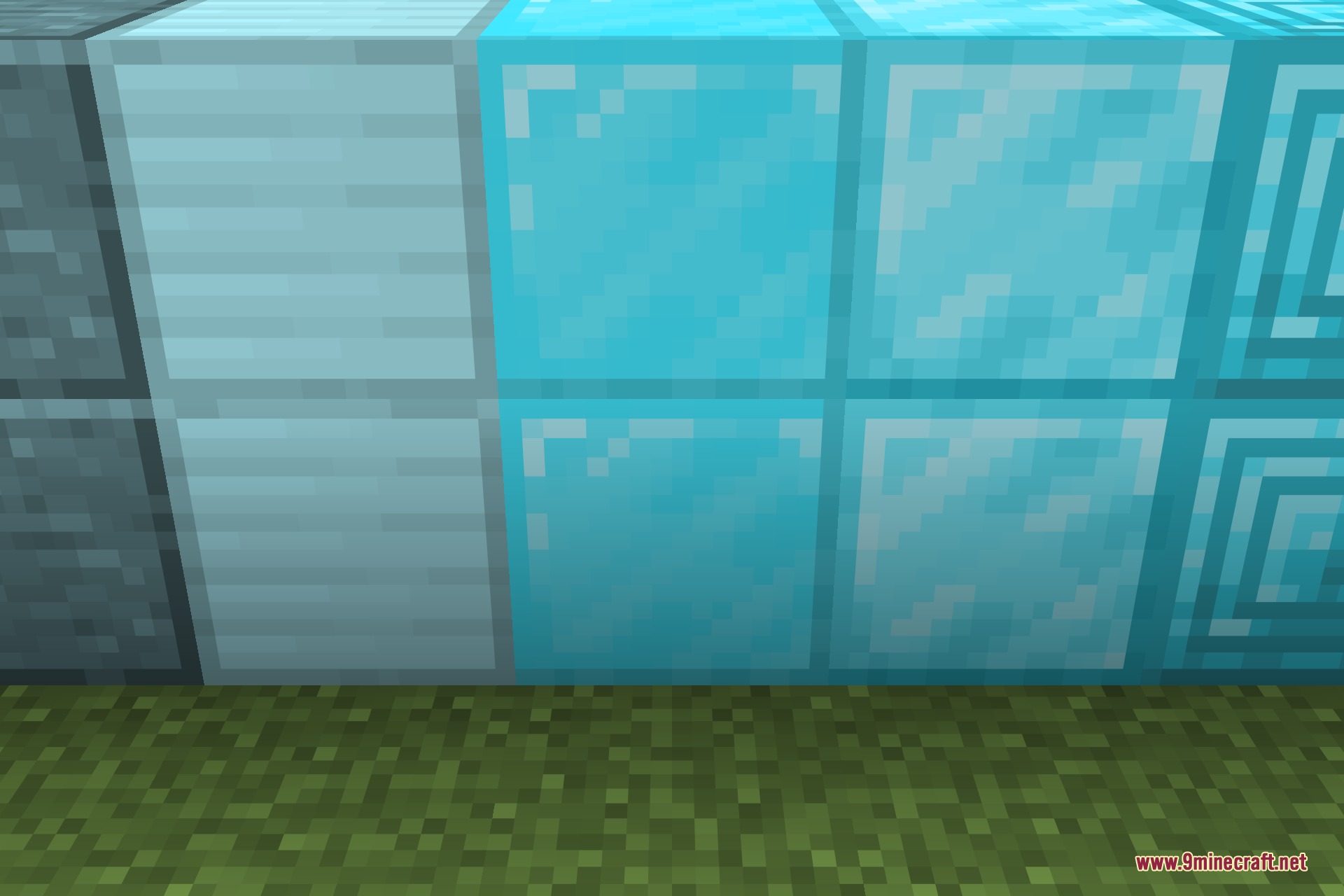 A close-up of the restyled metal and gem blocks