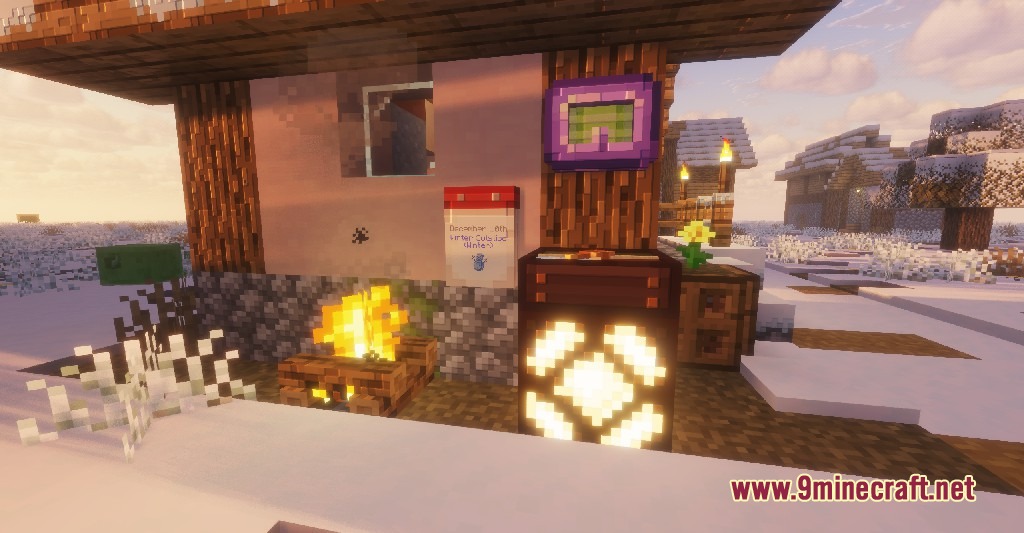 Lumina Cycle Rewritten Mod adds a seasonal calendar and winter effects to Minecraft