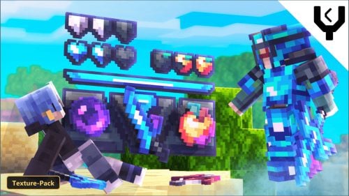 two players in armor, custom UI elements, bright sky