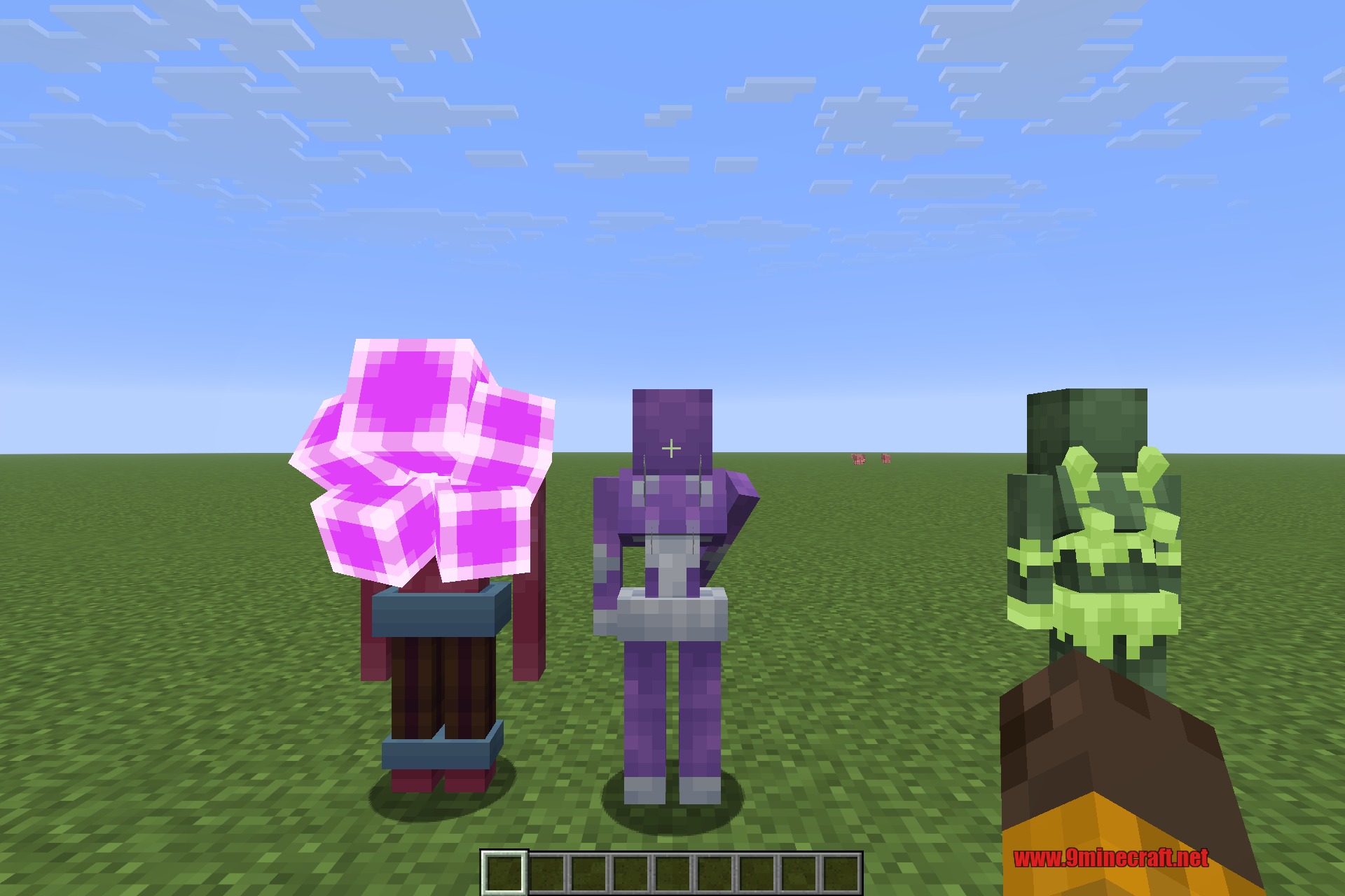 A Shieldbearer, a Grenadier and a Leaping Zombie standing together