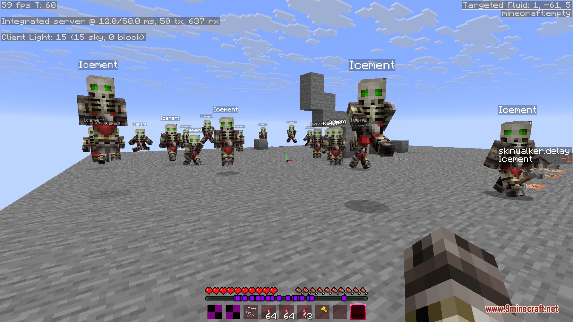 Mirror Shadow Echo Mod Screenshot 3 A group of skeleton clones named Icement standing on a stone platform